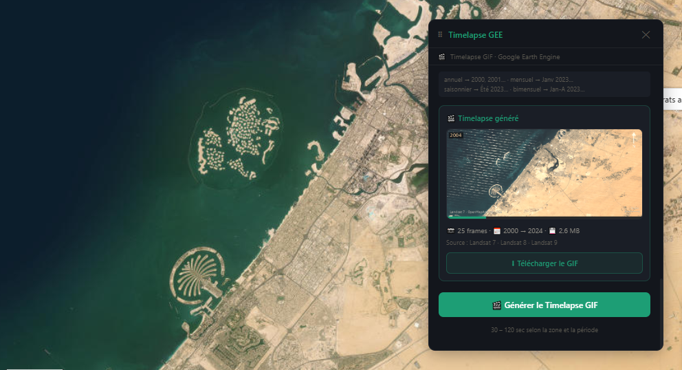 Timelapse satellite